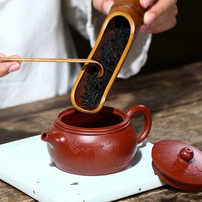 160ml Chinese Yixing Purple Clay Teapots Ball Hole Filtration Handmade Raw Ore Dahongpao Tea Pot Kettle Zisha Tea Set Supplies