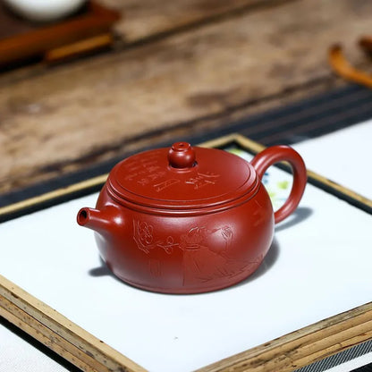 160ml Chinese Yixing Purple Clay Teapots Ball Hole Filtration Handmade Raw Ore Dahongpao Tea Pot Kettle Zisha Tea Set Supplies