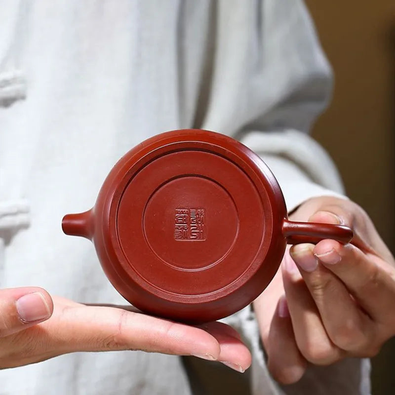160ml Chinese Yixing Purple Clay Teapots Ball Hole Filtration Handmade Raw Ore Dahongpao Tea Pot Kettle Zisha Tea Set Supplies
