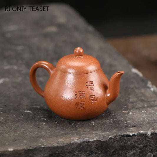 160ml Chinese Yixing Purple Clay Teapots Beauty Kettle Famous Artists Handmade Pear-shaped Tea Pot Zisha Tea Set Teaware