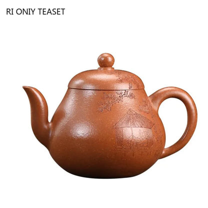 160ml Chinese Yixing Purple Clay Teapots Beauty Kettle Famous Artists Handmade Pear-shaped Tea Pot Zisha Tea Set Teaware