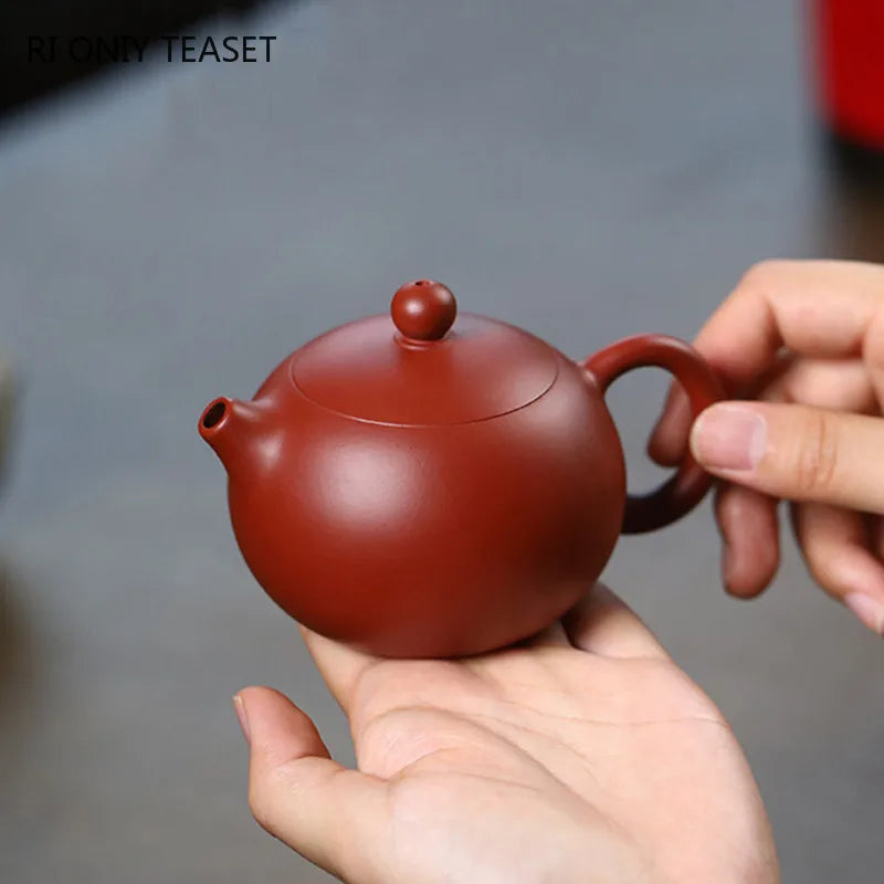 160ml Chinese Yixing Purple Clay Teapots Beauty Kettle Famous Handmade Xishi Tea Pot Raw Ore Dahongpao Zisha Tea Set Teaware