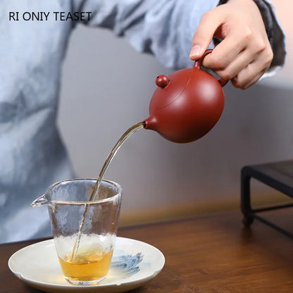 160ml Chinese Yixing Purple Clay Teapots Beauty Kettle Famous Handmade Xishi Tea Pot Raw Ore Dahongpao Zisha Tea Set Teaware
