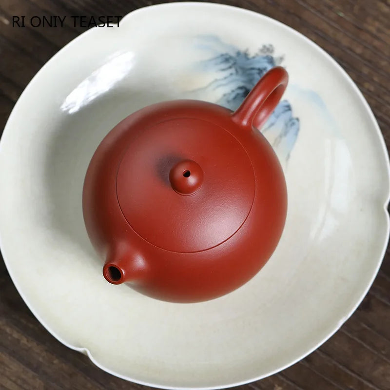 160ml Chinese Yixing Purple Clay Teapots Beauty Kettle Famous Handmade Xishi Tea Pot Raw Ore Dahongpao Zisha Tea Set Teaware