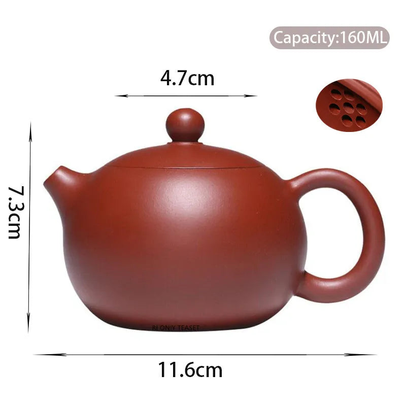 160ml Chinese Yixing Purple Clay Teapots Beauty Kettle Famous Handmade Xishi Tea Pot Raw Ore Dahongpao Zisha Tea Set Teaware