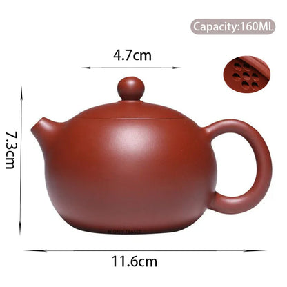 160ml Chinese Yixing Purple Clay Teapots Beauty Kettle Famous Handmade Xishi Tea Pot Raw Ore Dahongpao Zisha Tea Set Teaware