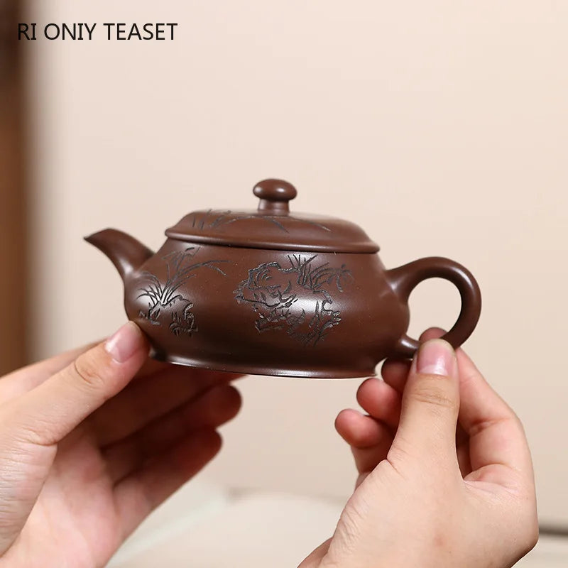 160ml Chinese Yixing Purple Clay Teapots Beauty Kettle High-end Famous Handmade Tea Pot Raw Ore Zisha Tea Set Teaware Collection