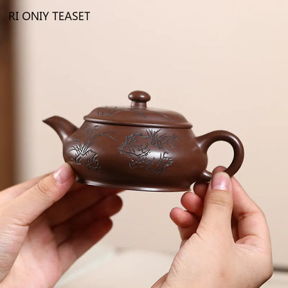 160ml Chinese Yixing Purple Clay Teapots Beauty Kettle High-end Famous Handmade Tea Pot Raw Ore Zisha Tea Set Teaware Collection