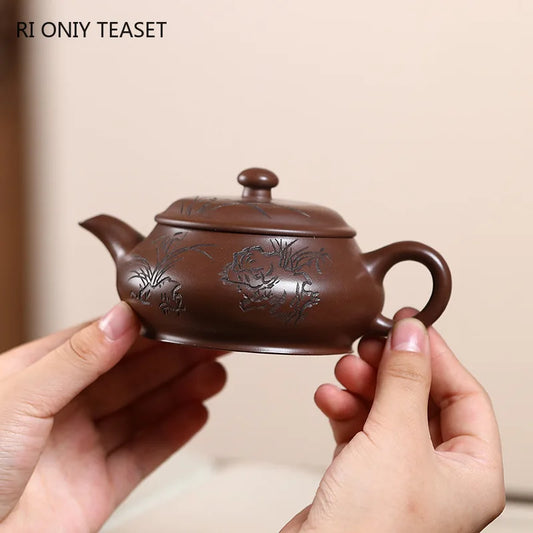 160ml Chinese Yixing Purple Clay Teapots Beauty Kettle High-end Famous Handmade Tea Pot Raw Ore Zisha Tea Set Teaware Collection