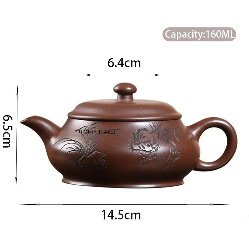 160ml Chinese Yixing Purple Clay Teapots Beauty Kettle High-end Famous Handmade Tea Pot Raw Ore Zisha Tea Set Teaware Collection
