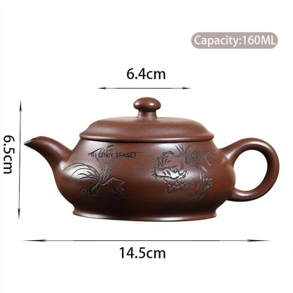 160ml Chinese Yixing Purple Clay Teapots Beauty Kettle High-end Famous Handmade Tea Pot Raw Ore Zisha Tea Set Teaware Collection