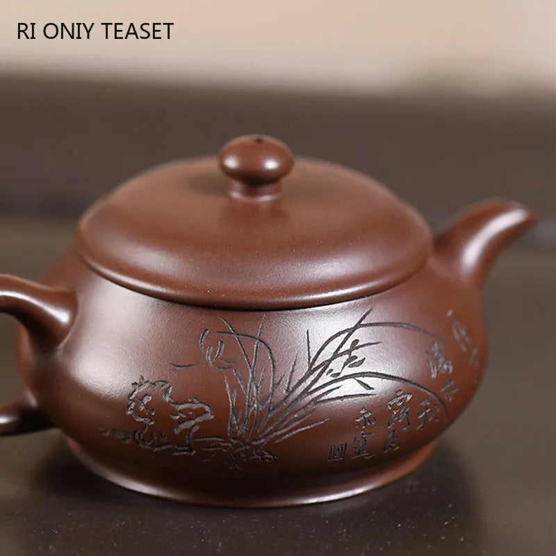 160ml Chinese Yixing Purple Clay Teapots Beauty Kettle High-end Famous Handmade Tea Pot Raw Ore Zisha Tea Set Teaware Collection
