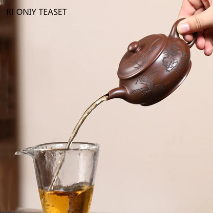 160ml Chinese Yixing Purple Clay Teapots Beauty Kettle High-end Famous Handmade Tea Pot Raw Ore Zisha Tea Set Teaware Collection
