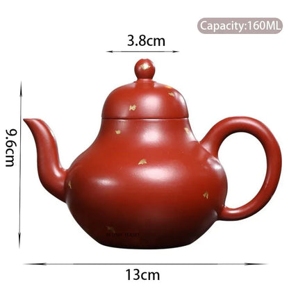 160ml Chinese Yixing Purple Clay Teapots Famous Artists Handmade Tea Pot Dahongpao Mud Kettle Authentic Zisha Tea Set Teaware