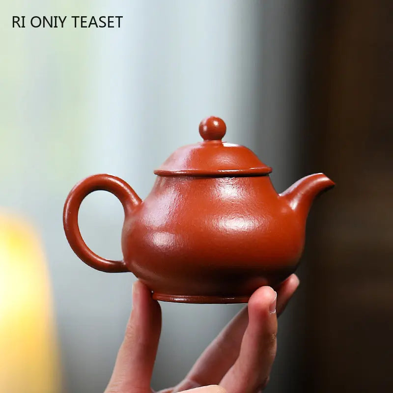160ml Chinese Yixing Purple Clay Teapots Famous Artists Handmade Tea Pot Raw Ore Coarse Sand Zhu Mud Beauty Kettle Zisha Tea Set