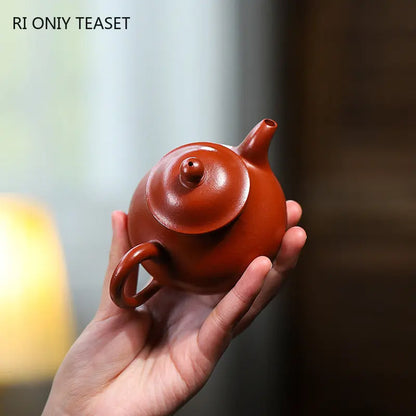160ml Chinese Yixing Purple Clay Teapots Famous Artists Handmade Tea Pot Raw Ore Coarse Sand Zhu Mud Beauty Kettle Zisha Tea Set