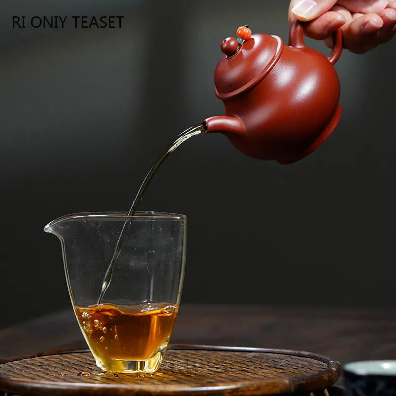 160ml Chinese Yixing Purple Clay Teapots Famous Artists Handmade Tea Pot Raw Ore Dahongpao Mud Kettle Zisha Tea Set Teaware