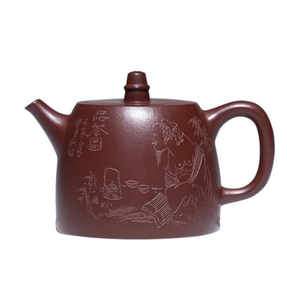 160ml Chinese Yixing Purple Clay Teapots Famous Artists Handmade Tea Pot Raw Ore Dragon Blood Sand Kettle Zisha Tea Set Teaware