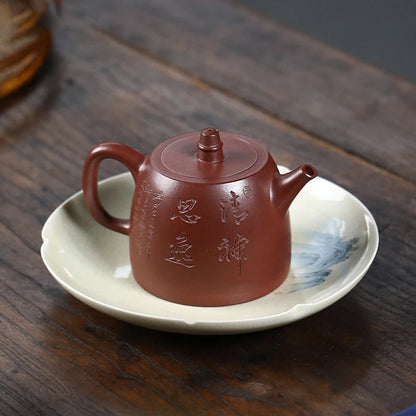 160ml Chinese Yixing Purple Clay Teapots Famous Artists Handmade Tea Pot Raw Ore Dragon Blood Sand Kettle Zisha Tea Set Teaware