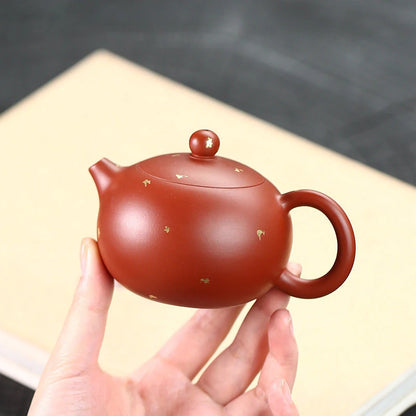 160ml Chinese Yixing Purple Clay Teapots Famous Artists Handmade Xishi Tea Pot Raw Ore Dahongpao mud Kettle Zisha Tea Set