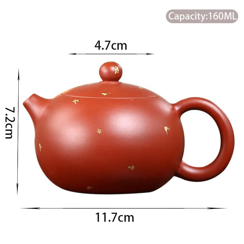 160ml Chinese Yixing Purple Clay Teapots Famous Artists Handmade Xishi Tea Pot Raw Ore Dahongpao mud Kettle Zisha Tea Set