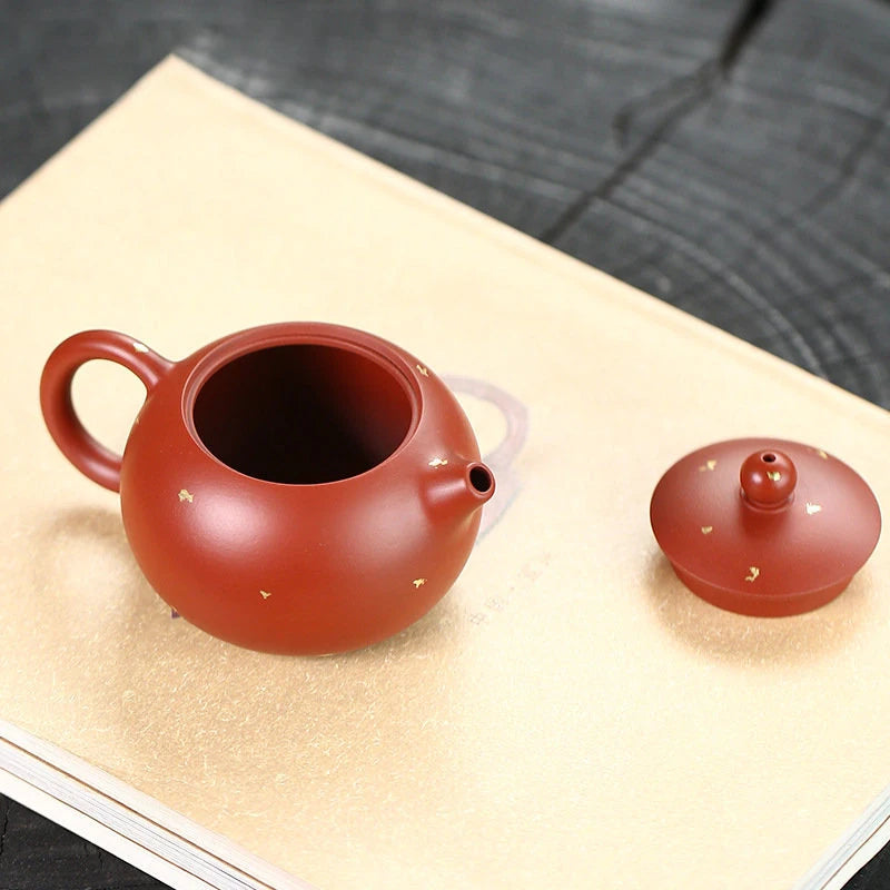 160ml Chinese Yixing Purple Clay Teapots Famous Artists Handmade Xishi Tea Pot Raw Ore Dahongpao mud Kettle Zisha Tea Set