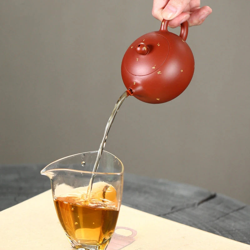 160ml Chinese Yixing Purple Clay Teapots Famous Artists Handmade Xishi Tea Pot Raw Ore Dahongpao mud Kettle Zisha Tea Set
