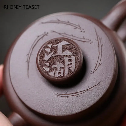 160ml Chinese Yixing Purple Clay Teapots Famous Handmade Tea Pot Raw Ore Purple Mud Kettle High-end Zisha Tea Set Collection