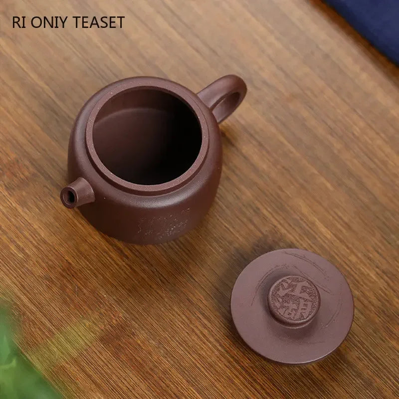 160ml Chinese Yixing Purple Clay Teapots Famous Handmade Tea Pot Raw Ore Purple Mud Kettle High-end Zisha Tea Set Collection