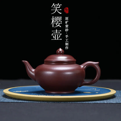 160ml Chinese Yixing Purple Clay Teapots Handmade 9 Hole Filter Xishi Tea Pot Raw Ore Kettle dahongpao Famous Zisha Tea Set