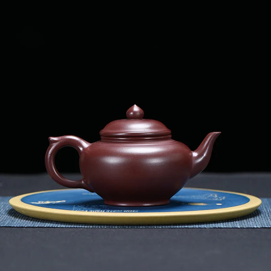 160ml Chinese Yixing Purple Clay Teapots Handmade 9 Hole Filter Xishi Tea Pot Raw Ore Kettle dahongpao Famous Zisha Tea Set