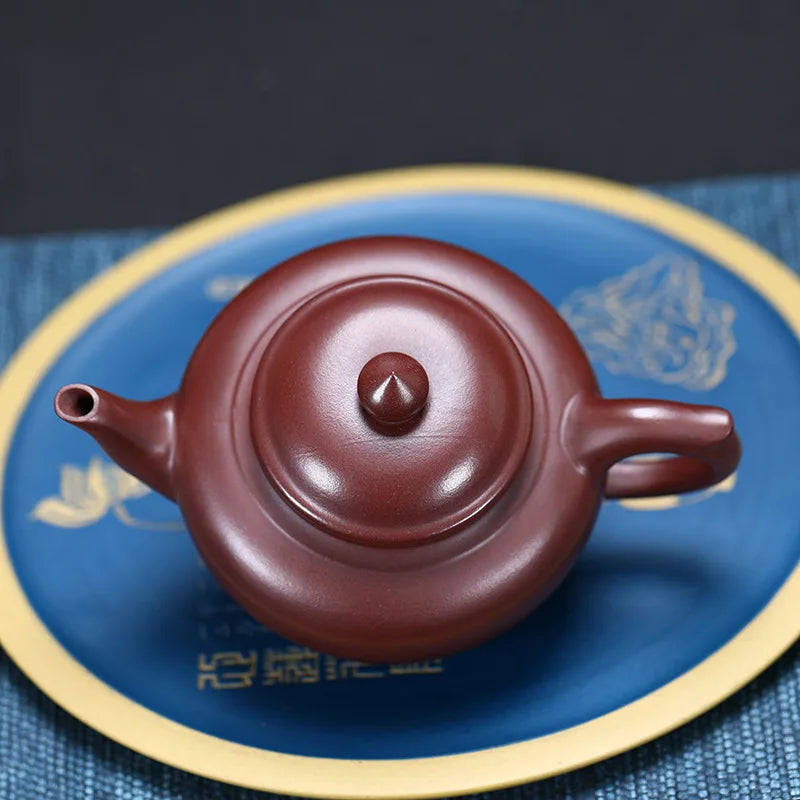 160ml Chinese Yixing Purple Clay Teapots Handmade 9 Hole Filter Xishi Tea Pot Raw Ore Kettle dahongpao Famous Zisha Tea Set
