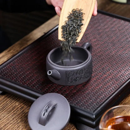 160ml Chinese Yixing Purple Clay Teapots Large Caliber Famous Artists Handmade Tea Pot Kettle Authentic Zisha Tea Set Teaware