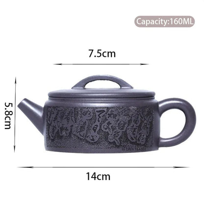 160ml Chinese Yixing Purple Clay Teapots Large Caliber Famous Artists Handmade Tea Pot Kettle Authentic Zisha Tea Set Teaware