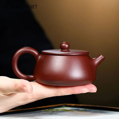 160ml Classic Yixing Handmade Purple Clay Teapots Raw Ore Zhu Mud Stone Scoop Tea Pot Beauty Kettle Chinese Zisha Tea Set