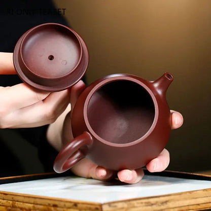 160ml Classic Yixing Handmade Purple Clay Teapots Raw Ore Zhu Mud Stone Scoop Tea Pot Beauty Kettle Chinese Zisha Tea Set
