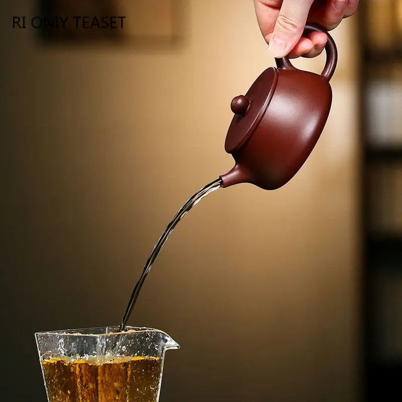 160ml Classic Yixing Handmade Purple Clay Teapots Raw Ore Zhu Mud Stone Scoop Tea Pot Beauty Kettle Chinese Zisha Tea Set