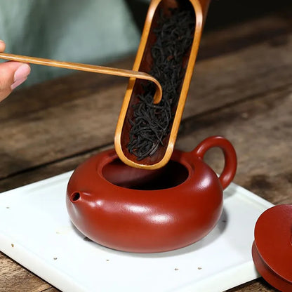 160ml Classic Yixing Purple Clay Teapots Raw Ore Dahongpao Flat Xishi Tea Pot Chinese Zisha Filter Kettle Tea Set Accessories