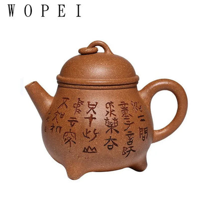 160ml High-end Yixing Purple Clay Teapot Famous Handmade Three-legged Tripod Tea Pot Kettle Chinese Zisha Tea Set Collection