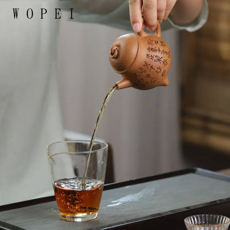 160ml High-end Yixing Purple Clay Teapot Famous Handmade Three-legged Tripod Tea Pot Kettle Chinese Zisha Tea Set Collection