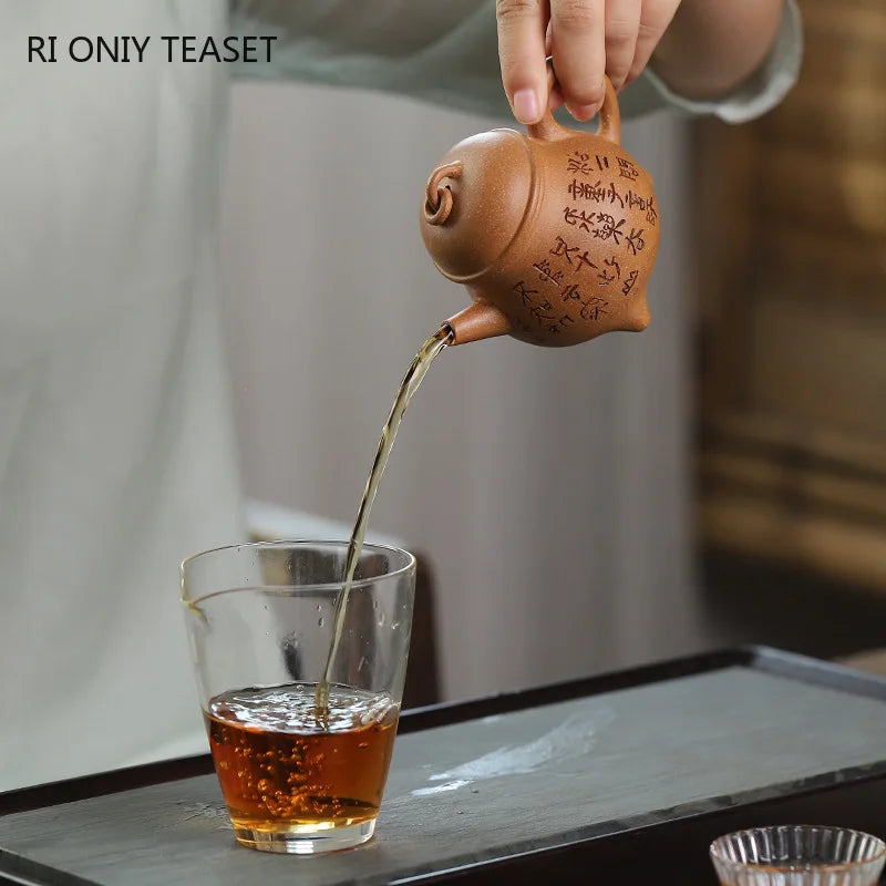 160ml High-end Yixing Purple Clay Teapot Famous Handmade Three-legged Tripod Tea Pot Kettle Chinese Zisha Tea Set Collection