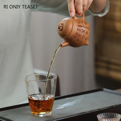 160ml High-end Yixing Purple Clay Teapot Famous Handmade Three-legged Tripod Tea Pot Kettle Chinese Zisha Tea Set Collection
