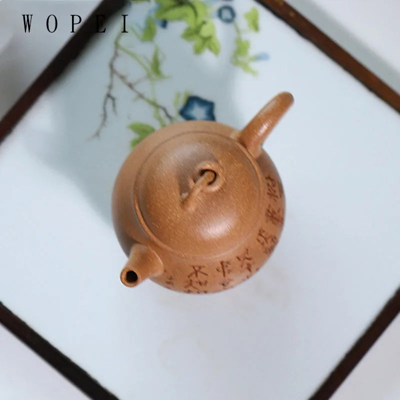 160ml High-end Yixing Purple Clay Teapot Famous Handmade Three-legged Tripod Tea Pot Kettle Chinese Zisha Tea Set Collection