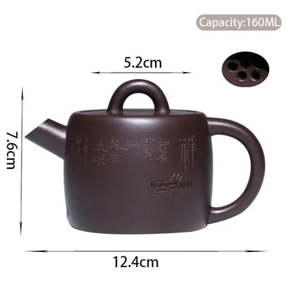 160ml High-end Yixing Purple Clay Teapots Famous Handmade Tea Pot Collection Raw Ore Old Purple Mud Kettle Chinese Zisha Tea Set