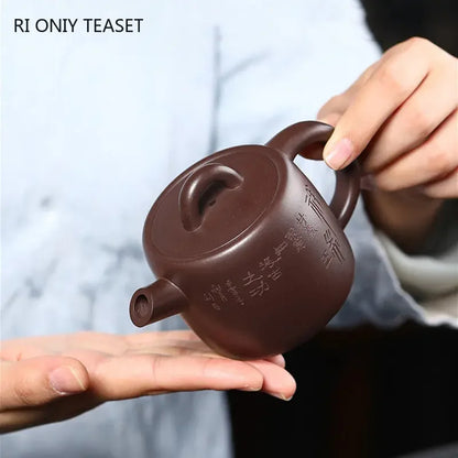 160ml High-end Yixing Purple Clay Teapots Famous Handmade Tea Pot Collection Raw Ore Old Purple Mud Kettle Chinese Zisha Tea Set