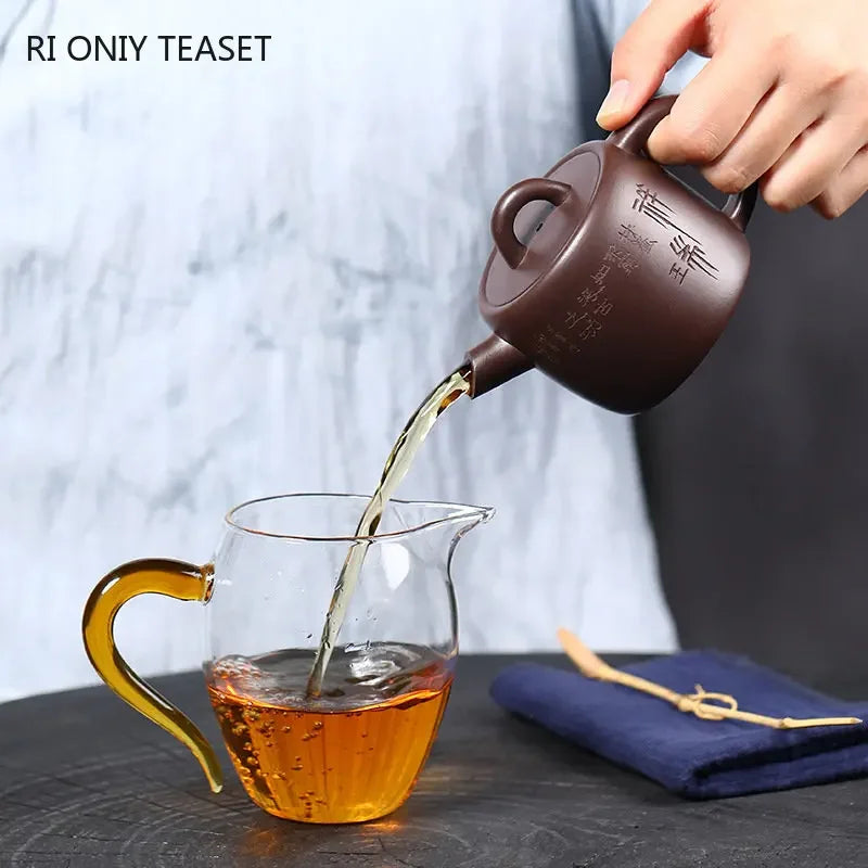 160ml High-end Yixing Purple Clay Teapots Famous Handmade Tea Pot Collection Raw Ore Old Purple Mud Kettle Chinese Zisha Tea Set