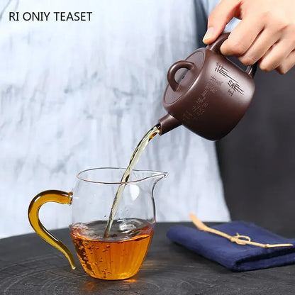 160ml High-end Yixing Purple Clay Teapots Famous Handmade Tea Pot Collection Raw Ore Old Purple Mud Kettle Chinese Zisha Tea Set