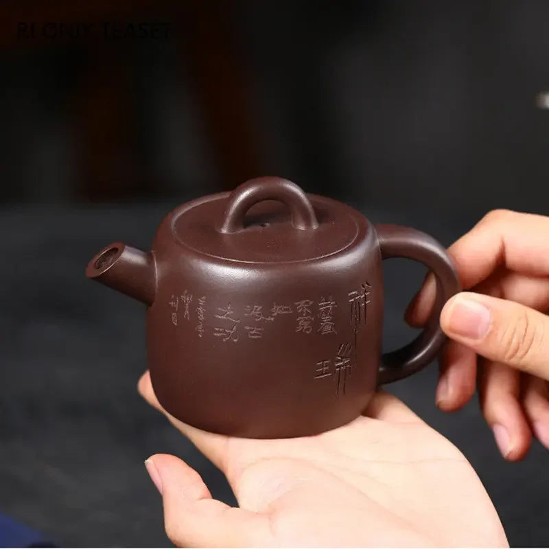 160ml High-end Yixing Purple Clay Teapots Famous Handmade Tea Pot Collection Raw Ore Old Purple Mud Kettle Chinese Zisha Tea Set