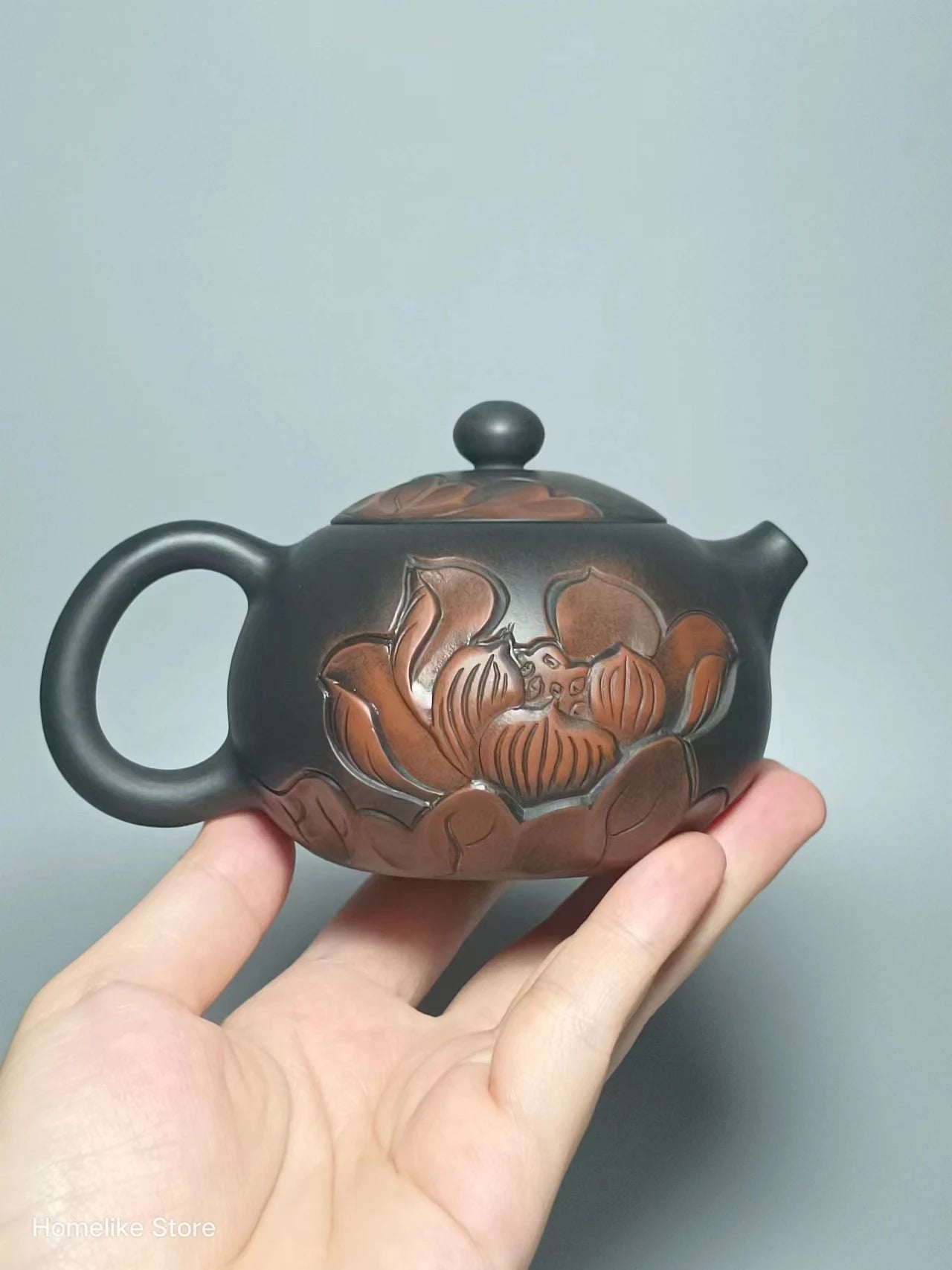 160ml Jianshui Pure Handmade Teapot Lotus Flower Carving Tea Pot(Not Yixing Zisha) Kung Fu Tea Set Drinkware Tea Ceremony