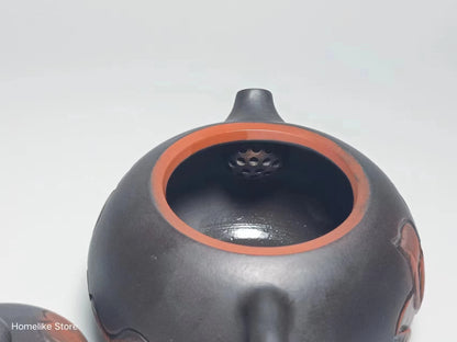 160ml Jianshui Pure Handmade Teapot Lotus Flower Carving Tea Pot(Not Yixing Zisha) Kung Fu Tea Set Drinkware Tea Ceremony